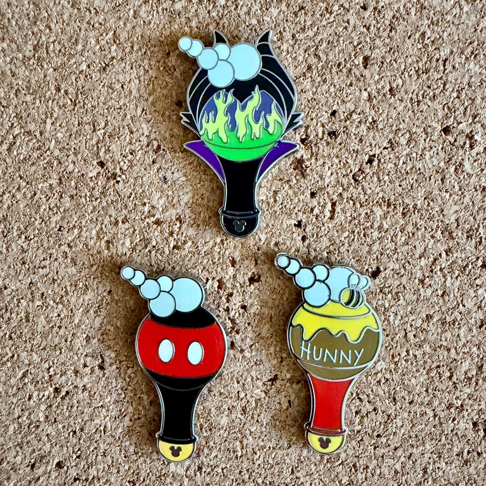 Disney 2025 Wave B Disneyland Bubble Wand Pins (Set of 3)